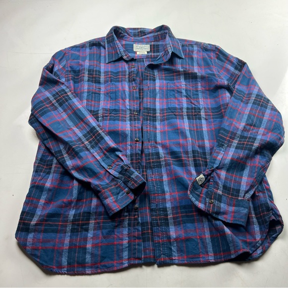 lucky brand men’s cotton blue plaid button down shirt XXL L51-20 - Picture 2 of 6